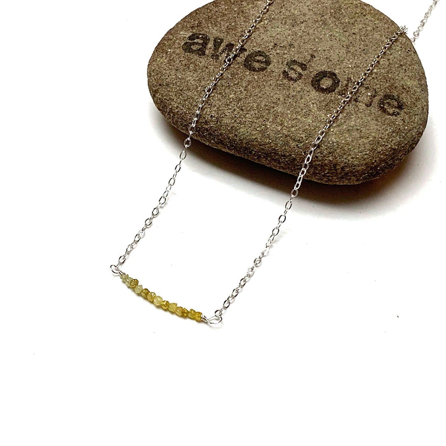 STERLING SILVER RAW DIAMOND NECKLACE - RICHNESS OF THE SELF TALISMAN