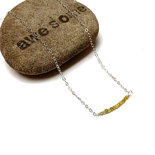 STERLING SILVER RAW DIAMOND NECKLACE - RICHNESS OF THE SELF TALISMAN
