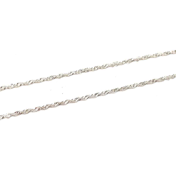 STERLING SILVER SINGAPORE CHAIN NECKLACE 1.5MM 18 INCHES