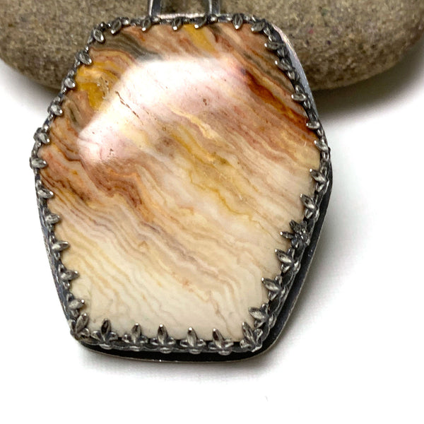 STERLING SILVER GOTHIC SUNSET JASPER NECKLACE - MOTHER EARTH TALISMAN