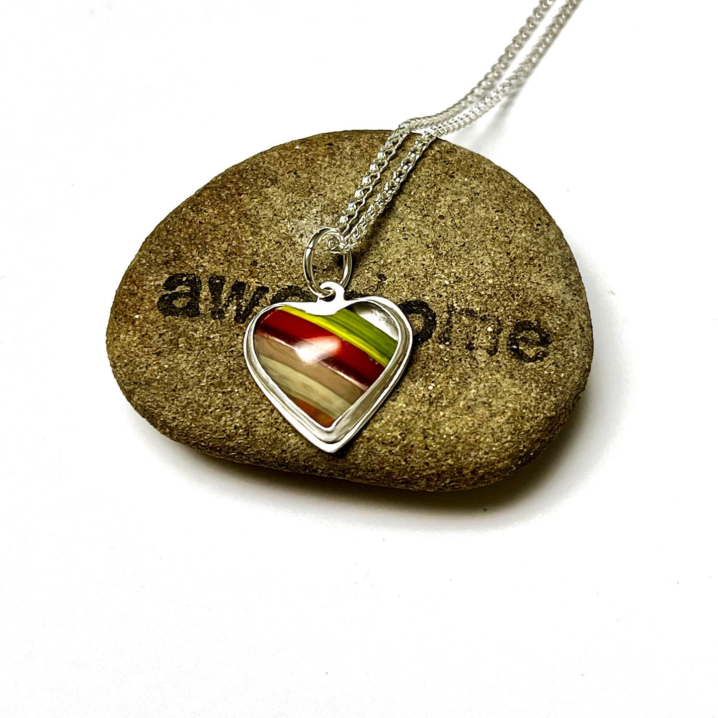 STERLING SILVER SURFITE HEART NECKLACE - TRUE LOVE TALISMAN