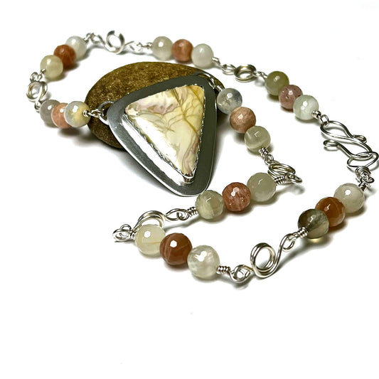 STERLING SILVER WILLOW CREEK JASPER NECKLACE - MOTHER EARTH TALISMAN