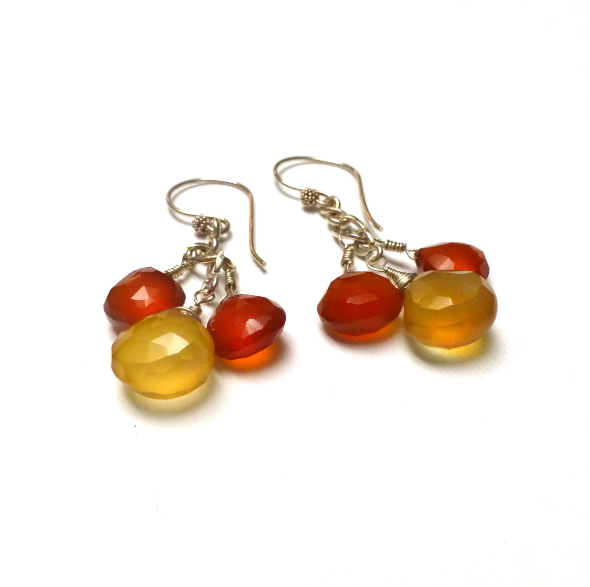 STERLING SILVER CHALCEDONY BRACELET EARRINGS - GOOD WILL TALISMAN