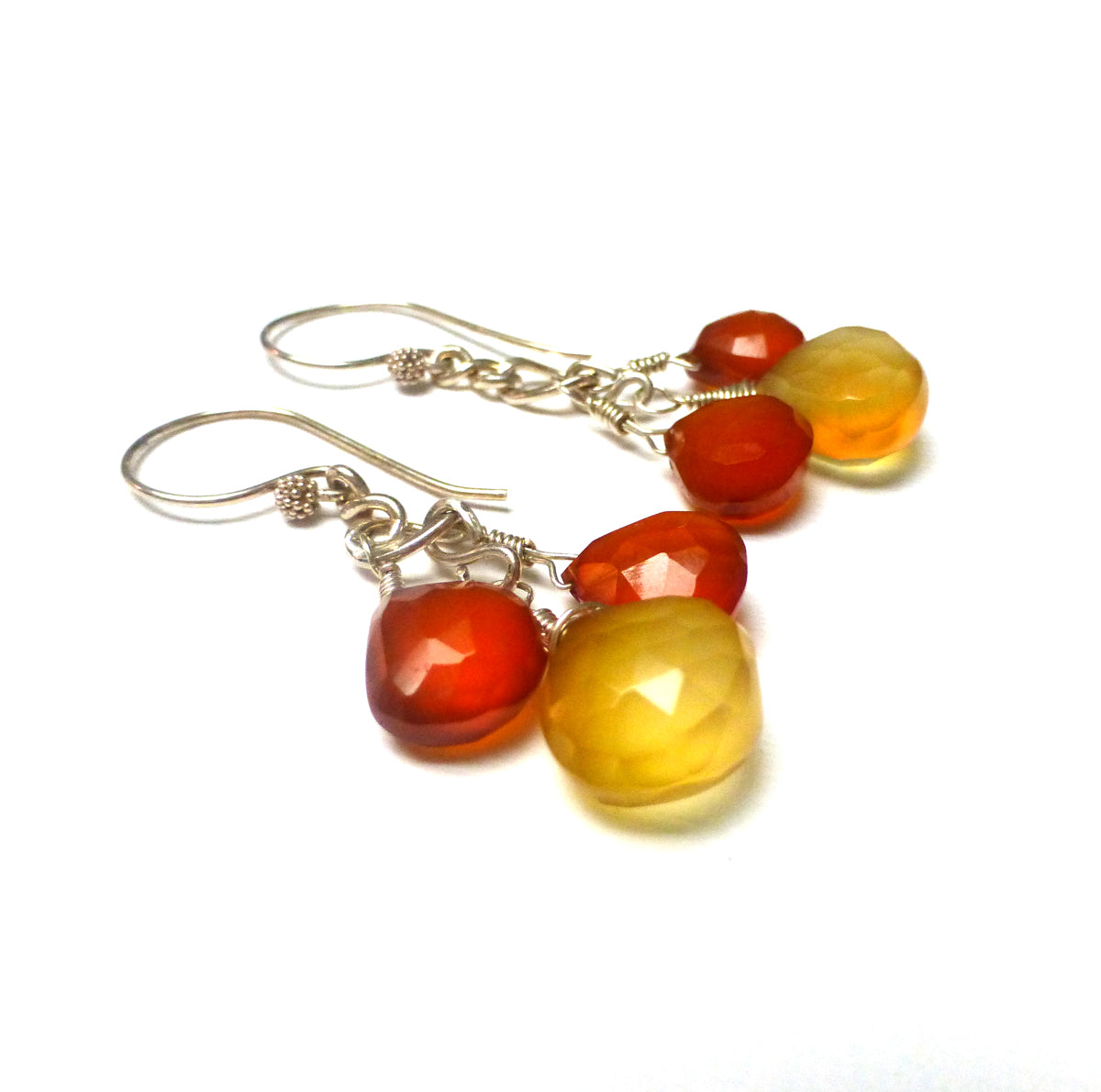 STERLING SILVER CHALCEDONY BRACELET EARRINGS - GOOD WILL TALISMAN