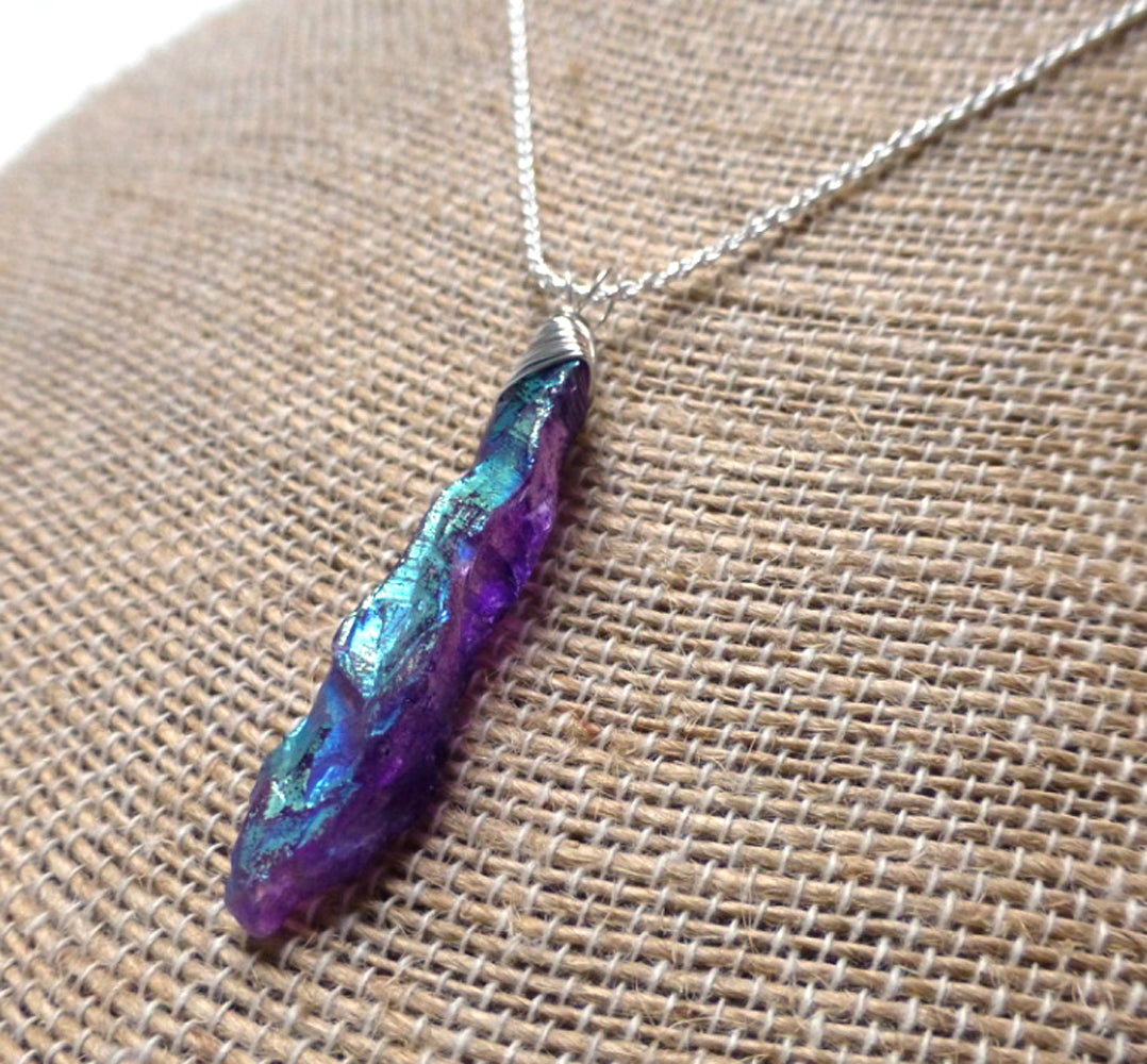 GOLD FILLED/STERLING MYSTIC WHITE AMETHYST NECKLACE/EARRINGS - AWAKEN TALISMAN