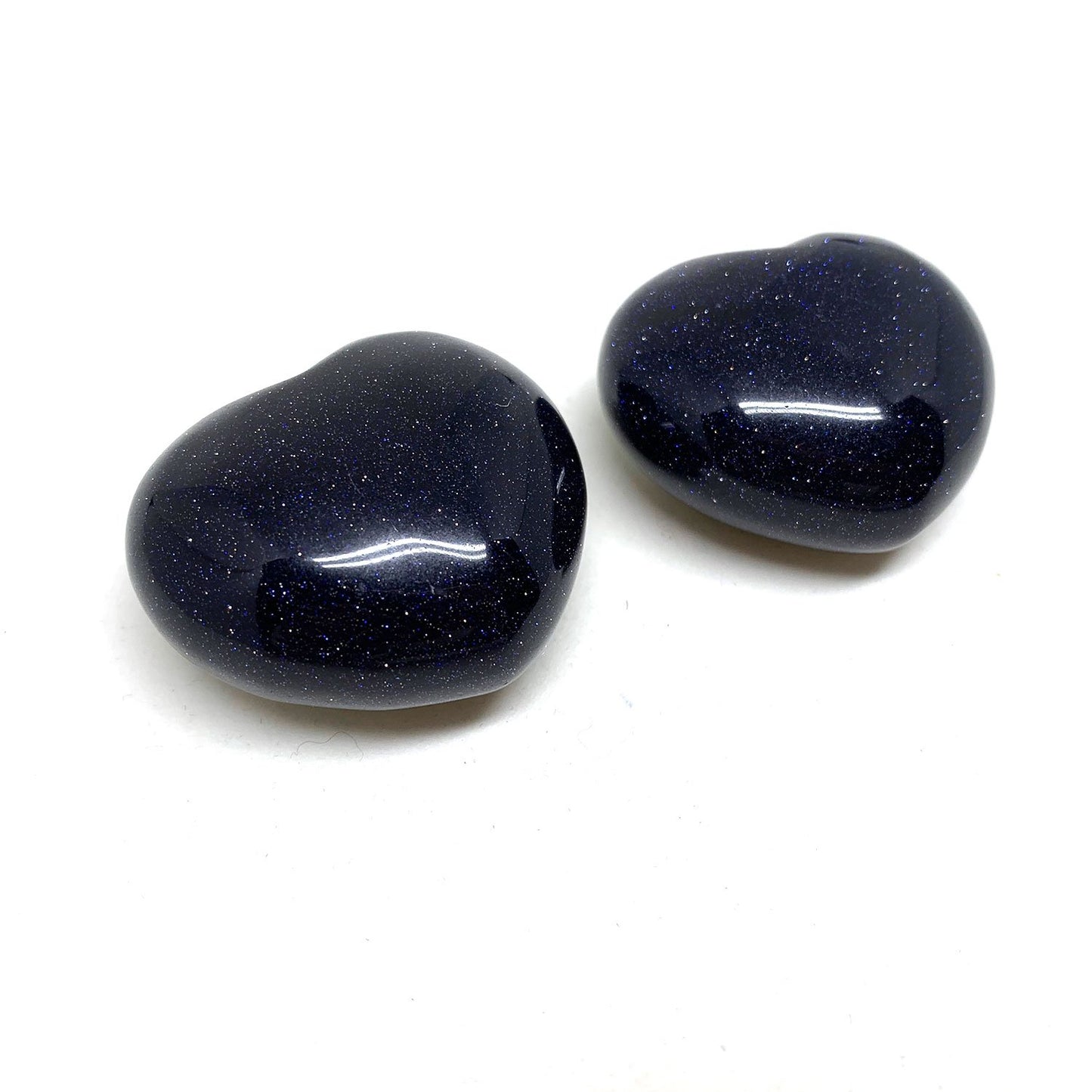 BLUE GOLDSTONE HEART SHAPED STONE - NEW BEGINNINGS TALISMAN