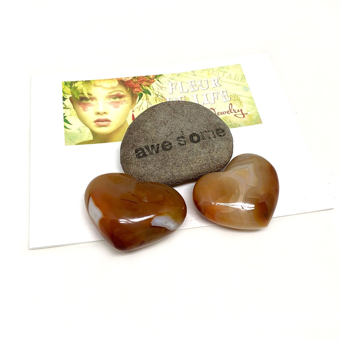 CARNELIAN HEART PALM STONE - RETURN OF LOVE TALISMAN