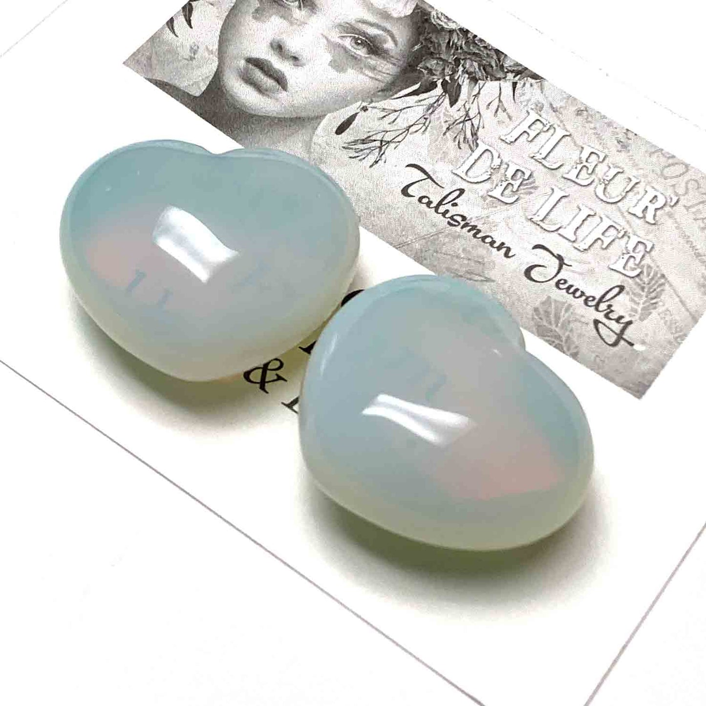 OPALITE HEART PALM STONE - EFFECTIVE COMMUNICATION TALISMAN