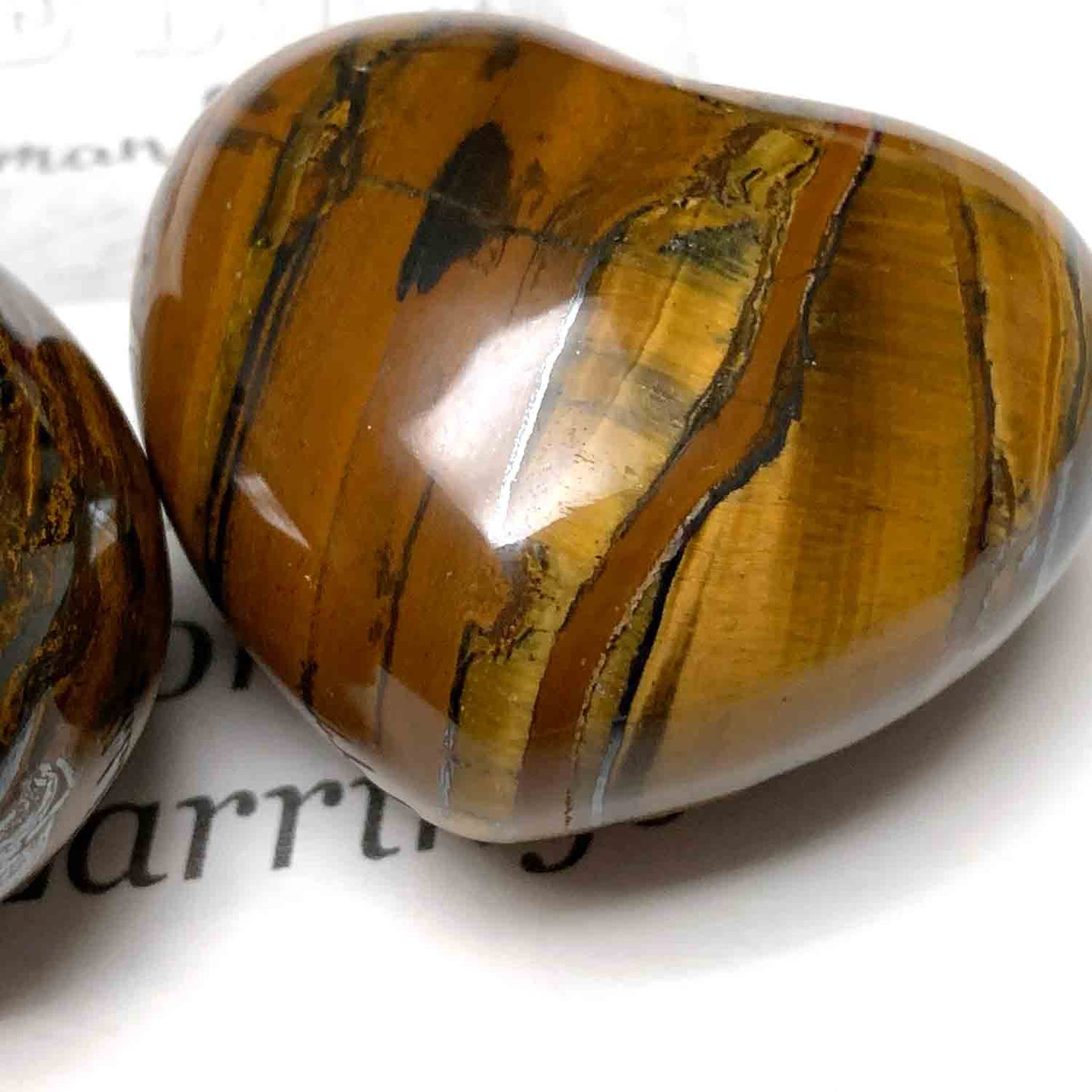 TIGER EYE HEART PALM STONE - THE MIDDLE PATH TALISMAN