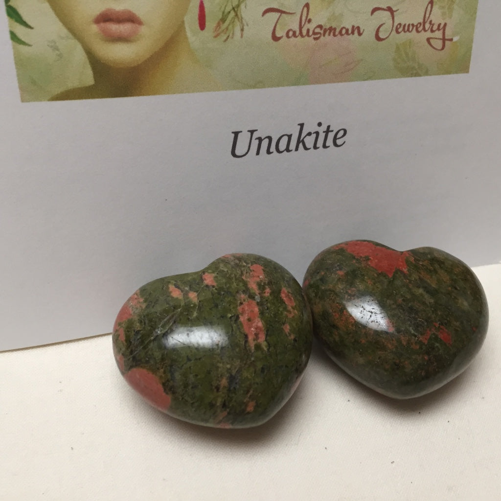 UNAKITE HEART PALM STONE - REBIRTH TALISMAN